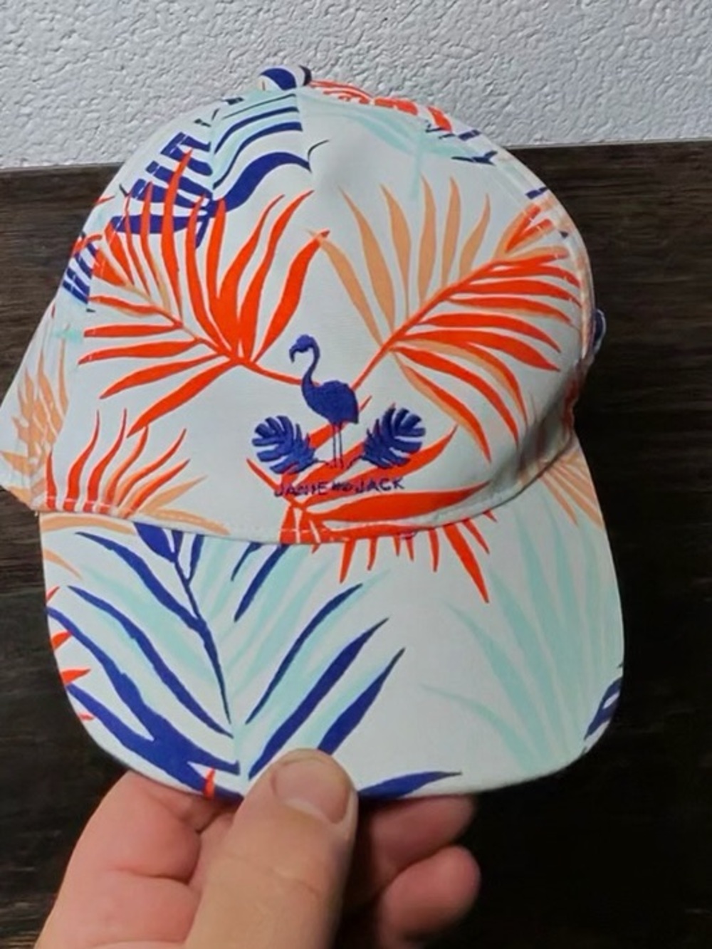 Janie and Jack‎ Tropical Flamingo Print Kids Baseball Cap - White, Orange, Blue